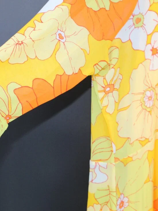 MODCLOTH Tropicana Isle Mesh Midi Dress Sz1X Retro 60s 70s Floral - Picture 6 of 8